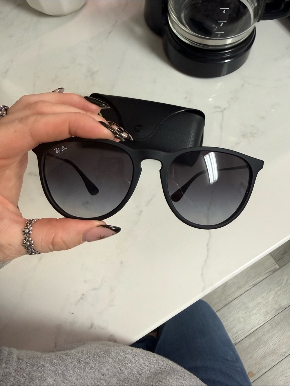 Ray-Ban Women's Erika Black Matte Sunglasses - Picture 4 of 7